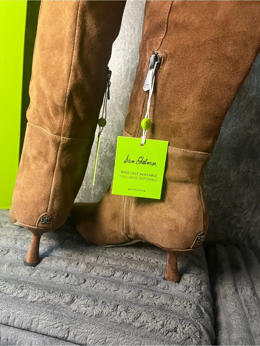 Sam Edelman Brown Suede Knee-High Pointed Toe Boots NEW